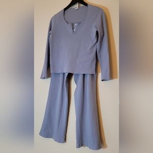 GapBody Blue Waffle PJ Cotton Top & Bottom Set